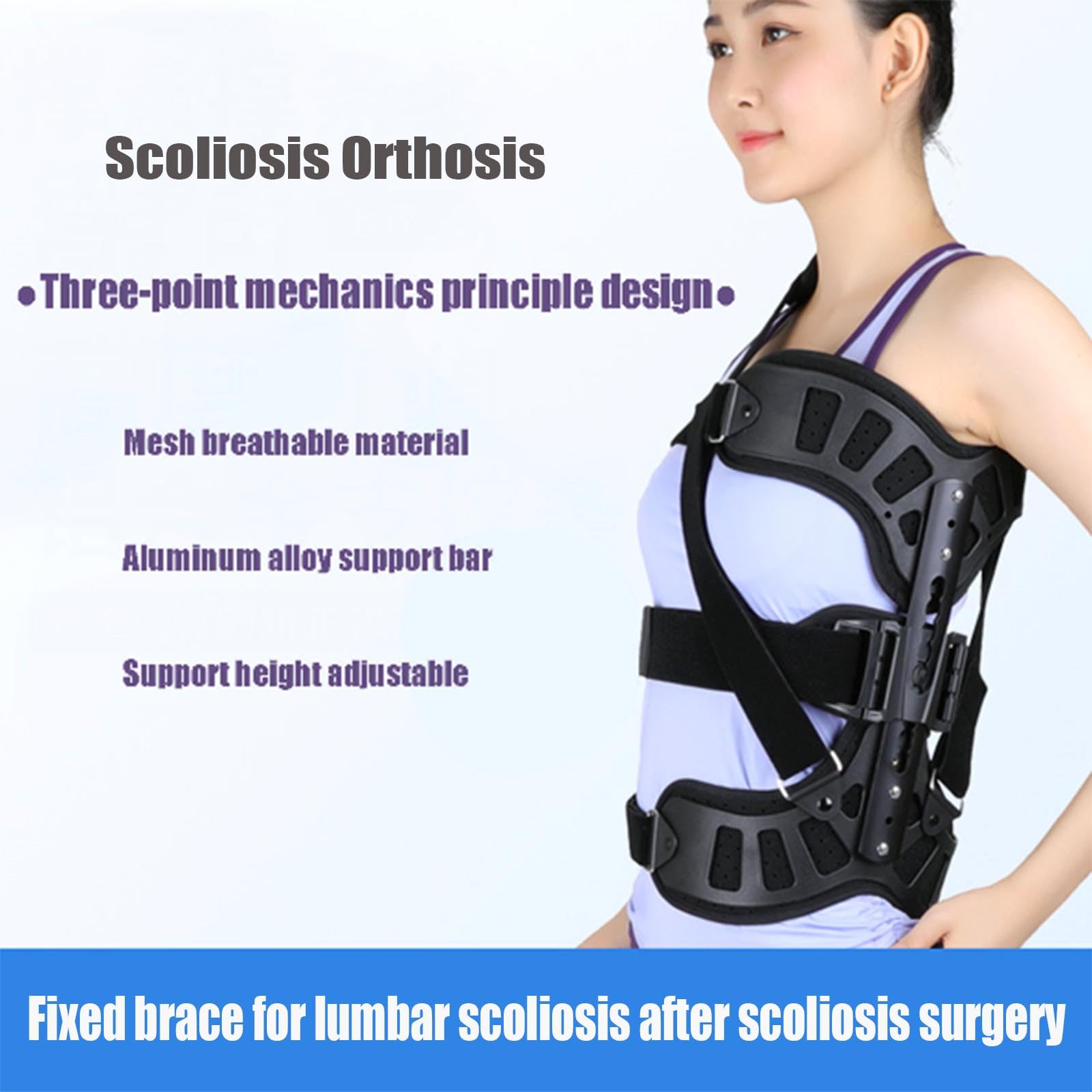 SFKLYU Órtesis De Escoliosis Corrector De Postura De Escoliosis Espalda Ajustable Aparato De Escoliosis Cerviacal Soporte Fijo para Hombres Y Mujeres