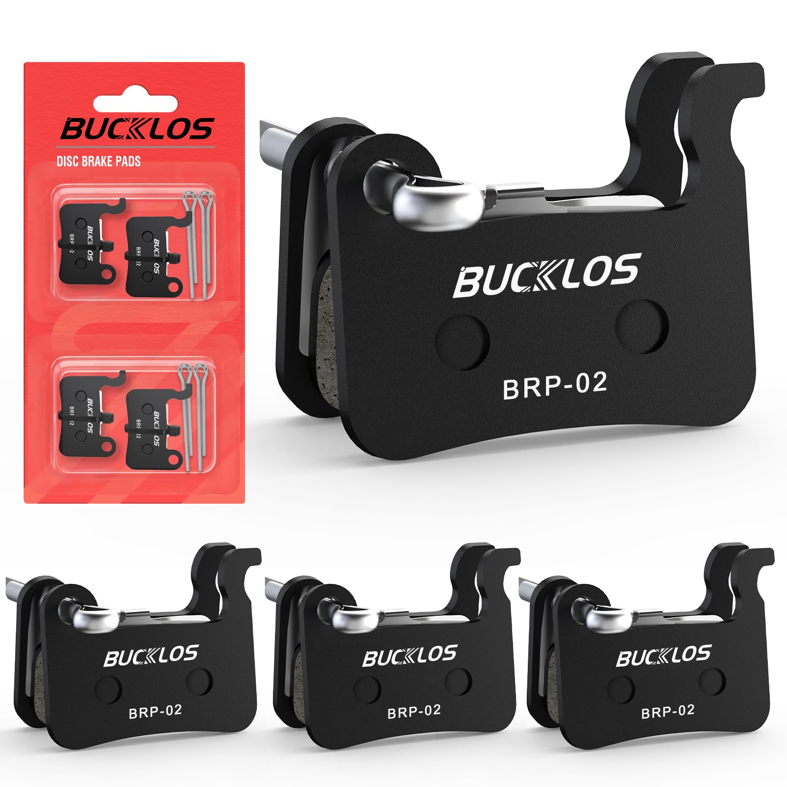 AEYINO Bike Disc Brake Pads - 2pairs/4pairs Bicycle Disk Brake Pads for Zoom/Shimano Deore XT XTR LX SLX Hone Alfine Saint for Ebike/Mountain Bike/Electric Bike/Road/Scooter