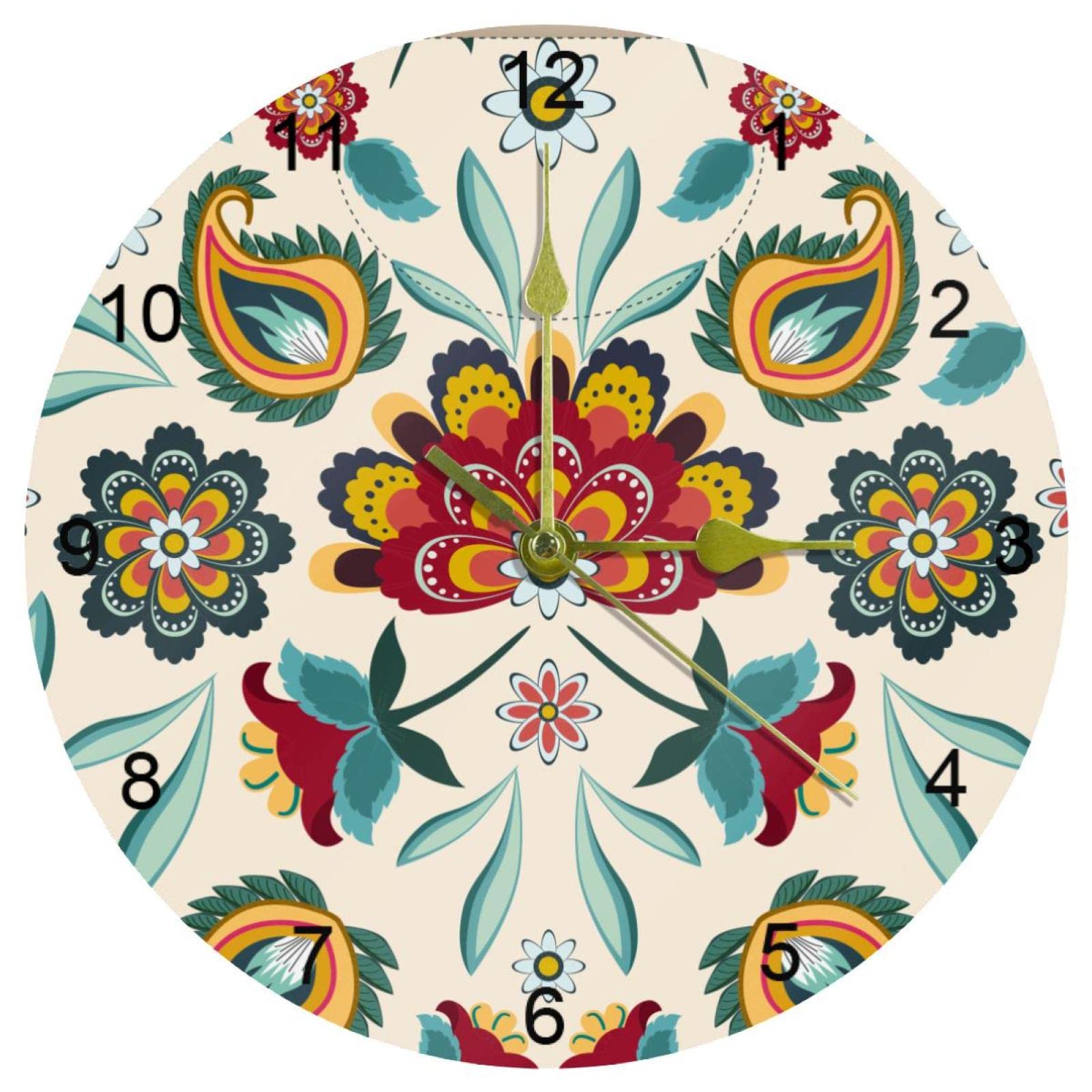 Horloge de cuisine bohème et fleurie pour une ambiance vintage cosy