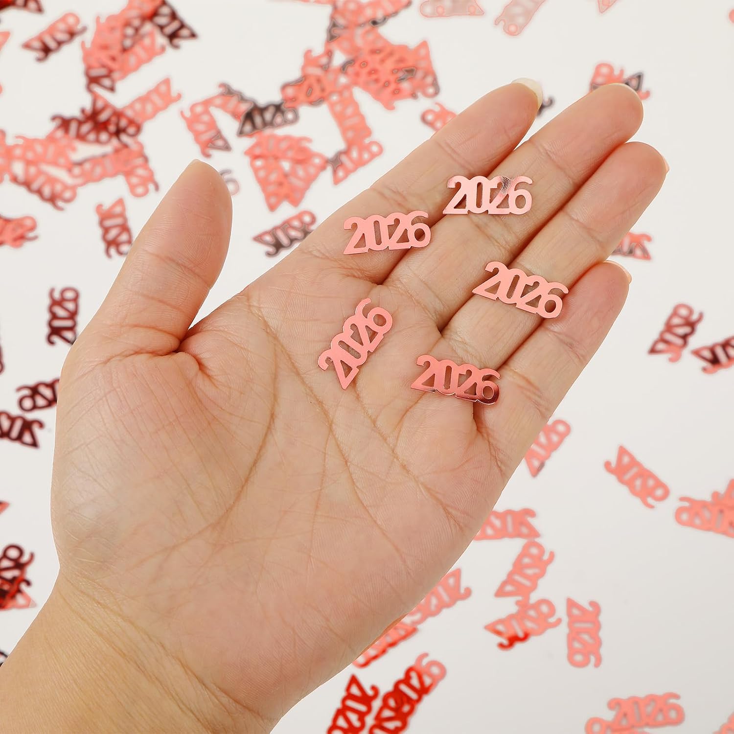 MARFOREVER Rose Gold 2026 Confetti, Graduation Confetti 2026 Rose Gold Graduation Decorations 2026 Grad Confetti for 2026 Graduation Party Decorations Pink Graduation Party Supplies