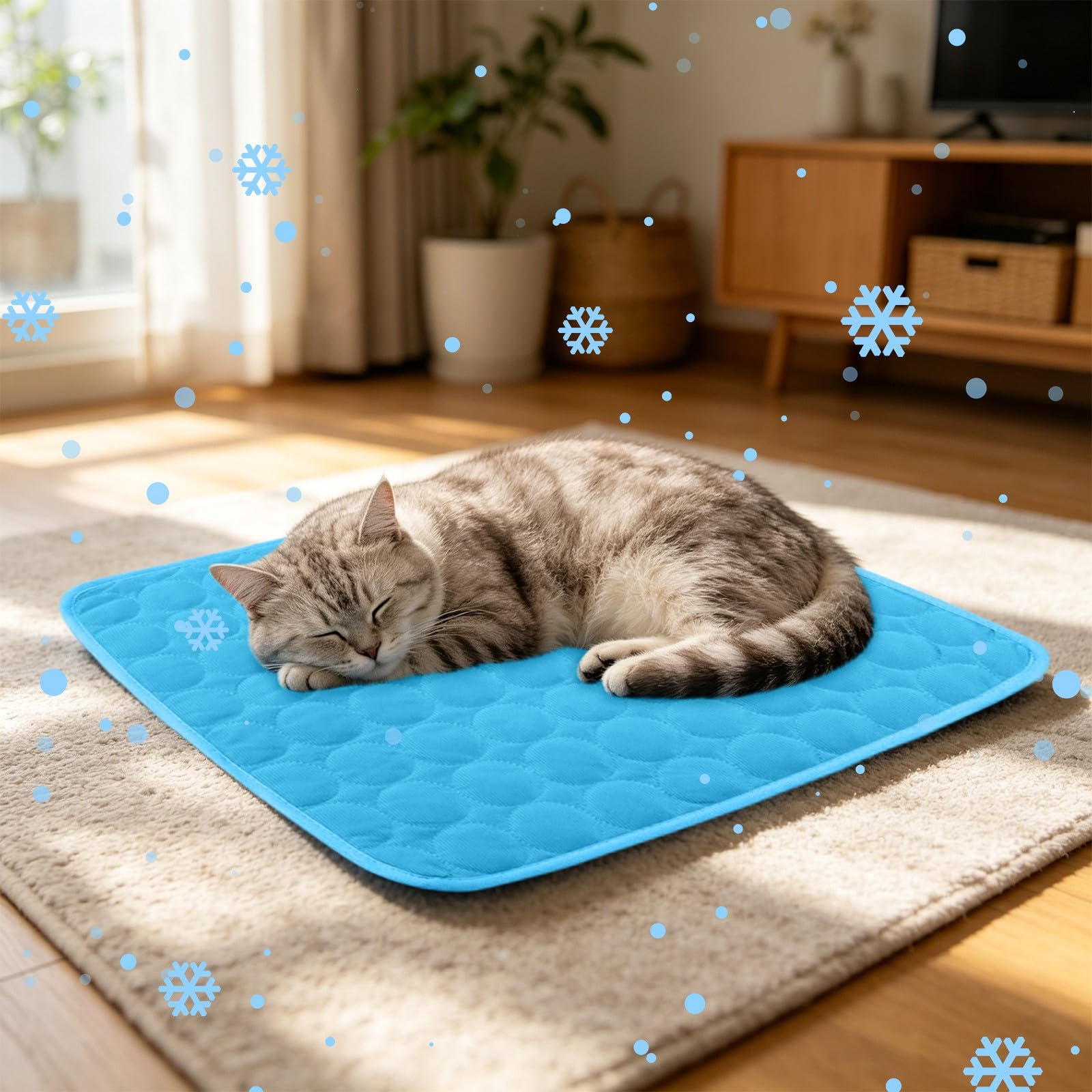 Pet Cat Dog Cooling Mat, Cooling Blanket Mat for Dogs Cats, Medium Reusable Dog Indoor Home Travel Essentials Mats Extra Large Easy-Fold Pet Cool Pad, Self Cooling Pad in Hot Summer Cool Pad Puppy