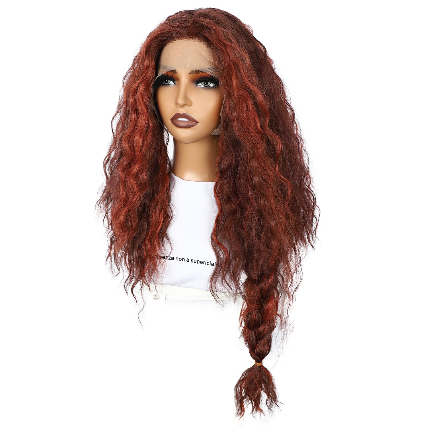 SOMIARIK Red Highlight Blonde Layered Curly Wigs - Image 2