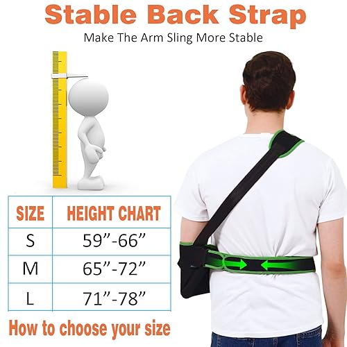 Miniatura 6 de KKOOMI Eslinga de brazo, cabestrillo de brazo para lesiones de hombro, almohada de puño rotador, inmovilizador de hombro con acolchado ajustable,