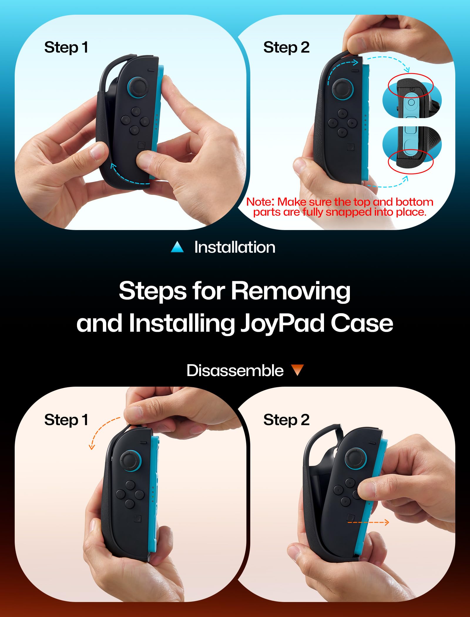 JSAUX Hülle kompatibel mit Nintendo Switch 2, Split Every Day Case, magnetisch abnehmbares Frontcover, Docking-fähig, rutschfester Grip