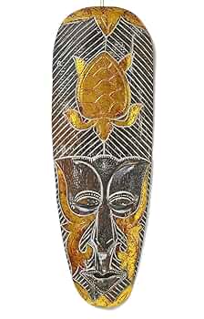 木彫り 飾り お面 アンティーク オブジェ アジアン家具 壁飾り Y0379 Amazon.co.jp: 木彫りのお面 マスク 『バロン』壁掛け 縦約34