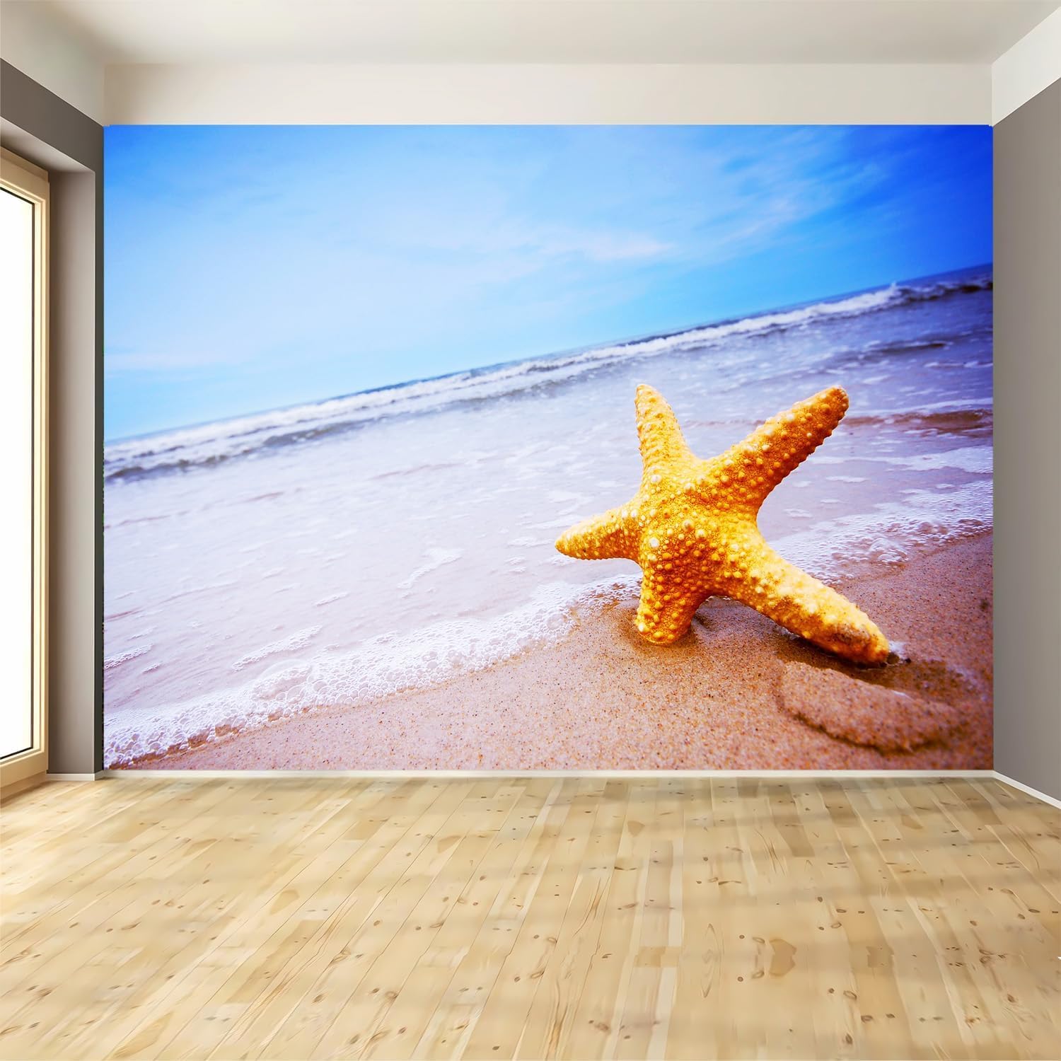 Panoramiczna tapeta morska tapeta z włókniny rozgwiazda plakat Trompe l'oeil fototapeta 3D sztuka dekoracja ścienna salon sypialnia 350x250 cm 1974b