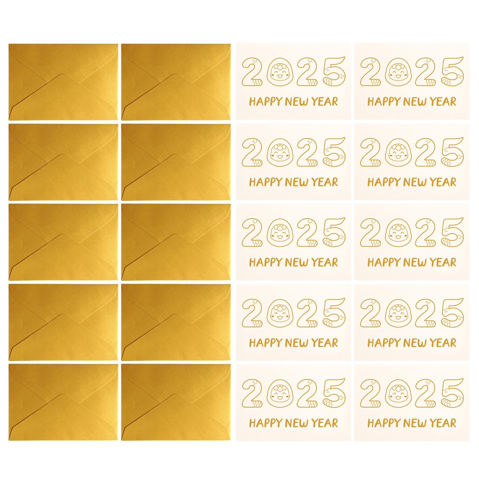 Buxuaaaa 10Pieces 2025 Year of the Snake Greeting Card with Envelope Cartoon Chinese New Year Card for Men Women Spring Festival Family New Cards