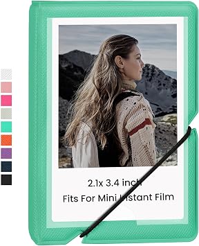 Lifting Mini Photo Album with 28 Pocket 2x3 Inch Pictures Fits for Fujifilm Instax Mini 7s 8 9 11 25 26 40 50s 90 Evo Z2300 Instant Camera, Polaroid Snap,Kpop Photocard Holder Robin Egg Blue