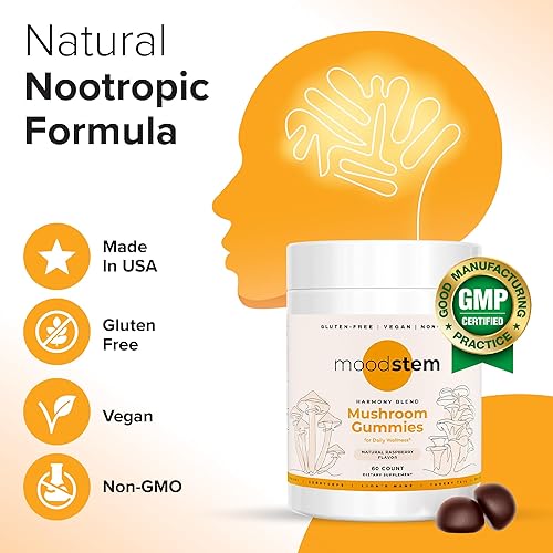 Miniatura 3 de Gomitas de hongos Harmony Blend Suplemento diario de hongos para adultos Complejo de hongos 10 en 1 melena de león, reishi, cordyceps, chaga y más