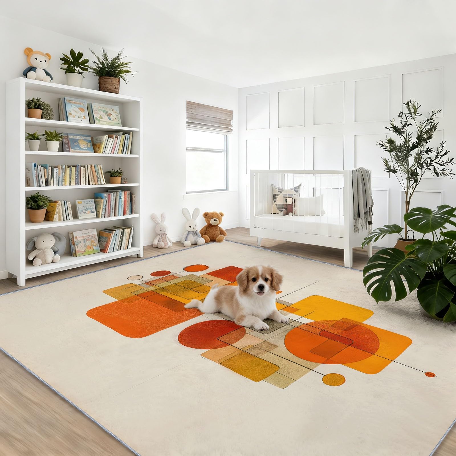 Minimalistisch Nordisch Teppich Orange Beige 120 x 170 cm