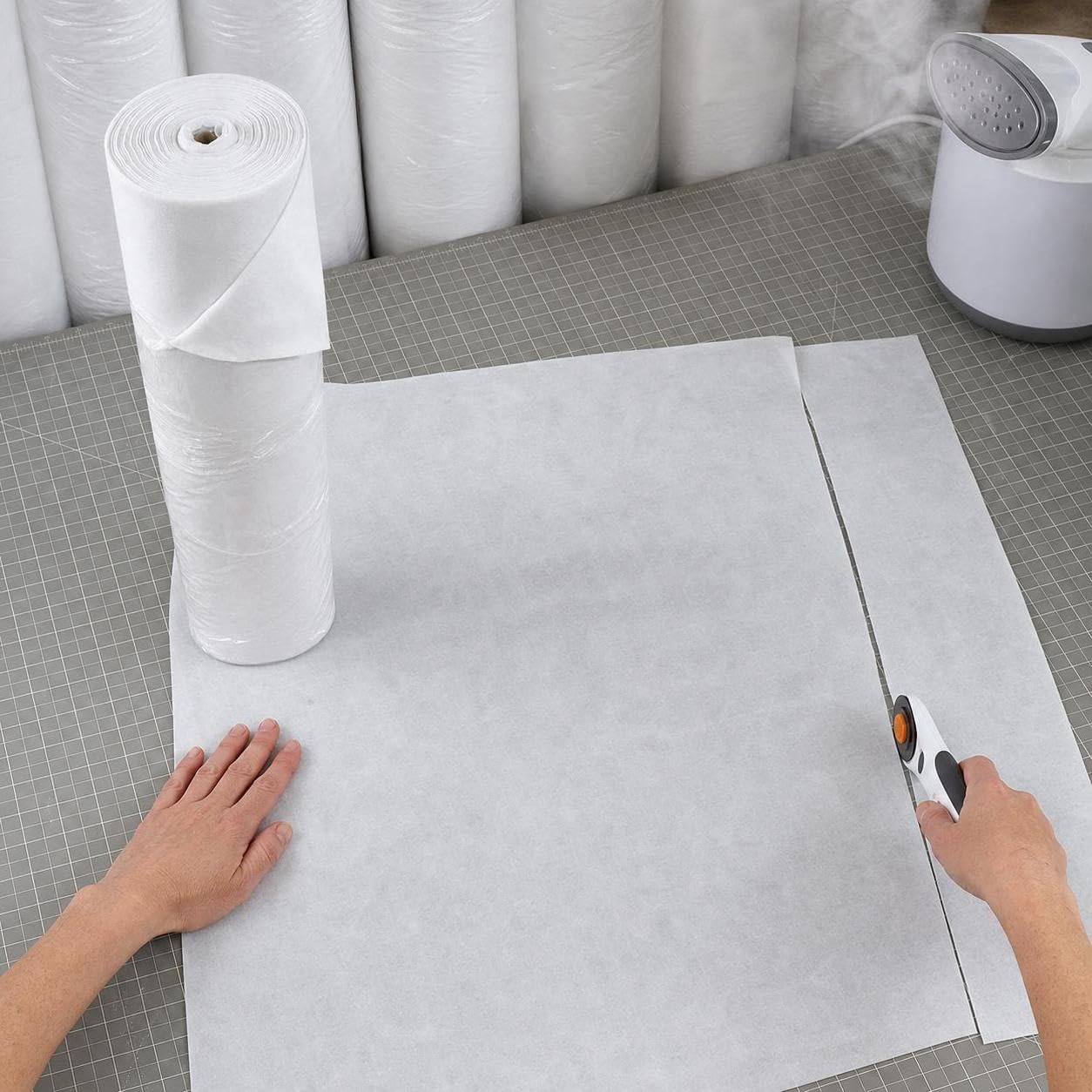 Vlieseinlage | Formstabile haftende Einlage für Nähprojekte, Textileinlage für DIY‑Bastelarbeiten, Taschen‑ und Kleidungszubehör