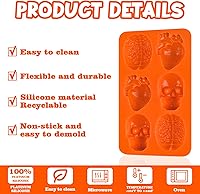 Vista 50 de Sakolla - Molde cuadrado de chocolate de silicona, moldes de 80 cavidades para chocolate, caramelo, praliné, cubitos de hielo, gelatina y gominola