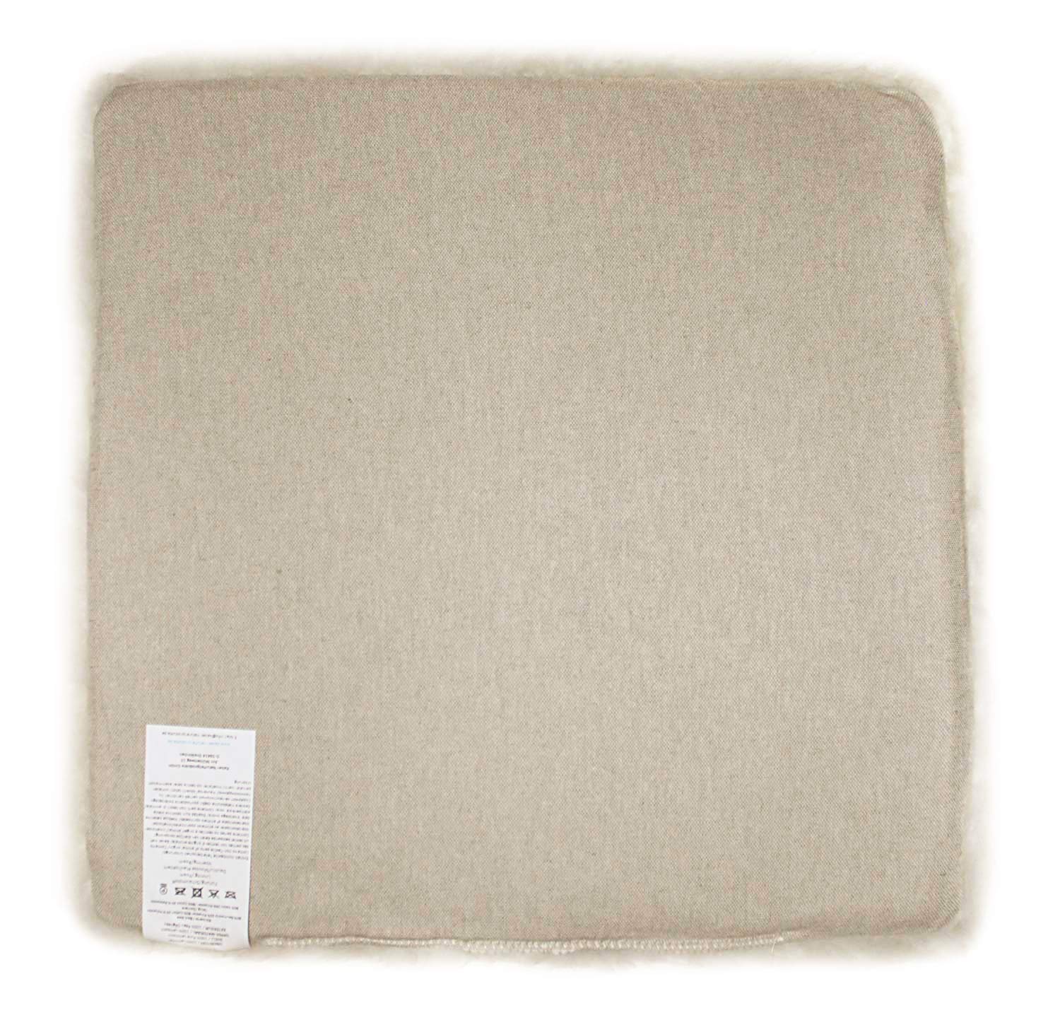 Lammfell Sitzkissen Stuhlauflage beige, super warm und weich (Rollstuhlauflage, Katzenbett, Deko Kissen, Sitzauflage fürs Auto)