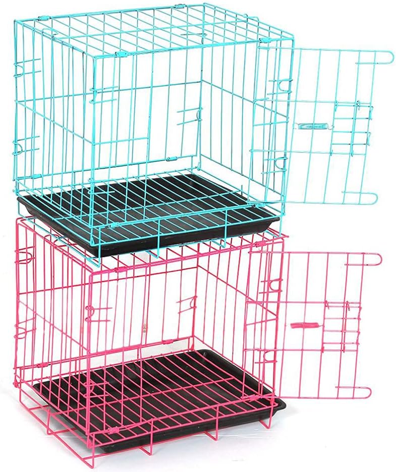 Large Dog Crate Pet Folding Cage Dog Cage Indoor Outdoor Small Metal Wire with Leak- Portable Pet for Puppy Cat Rabbit