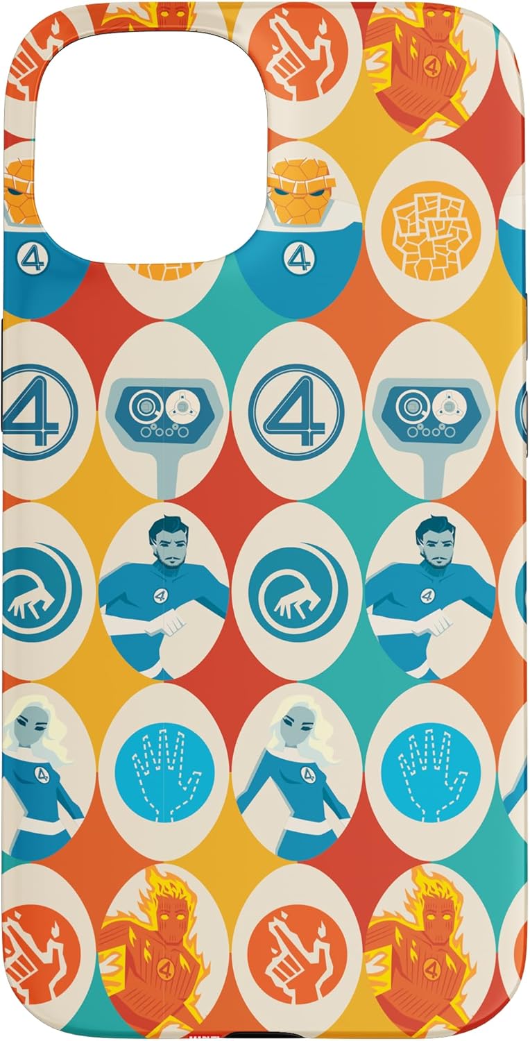 Marvel Studios The Fantastic Four: First Steps Retro Icons Case for iPhone 15