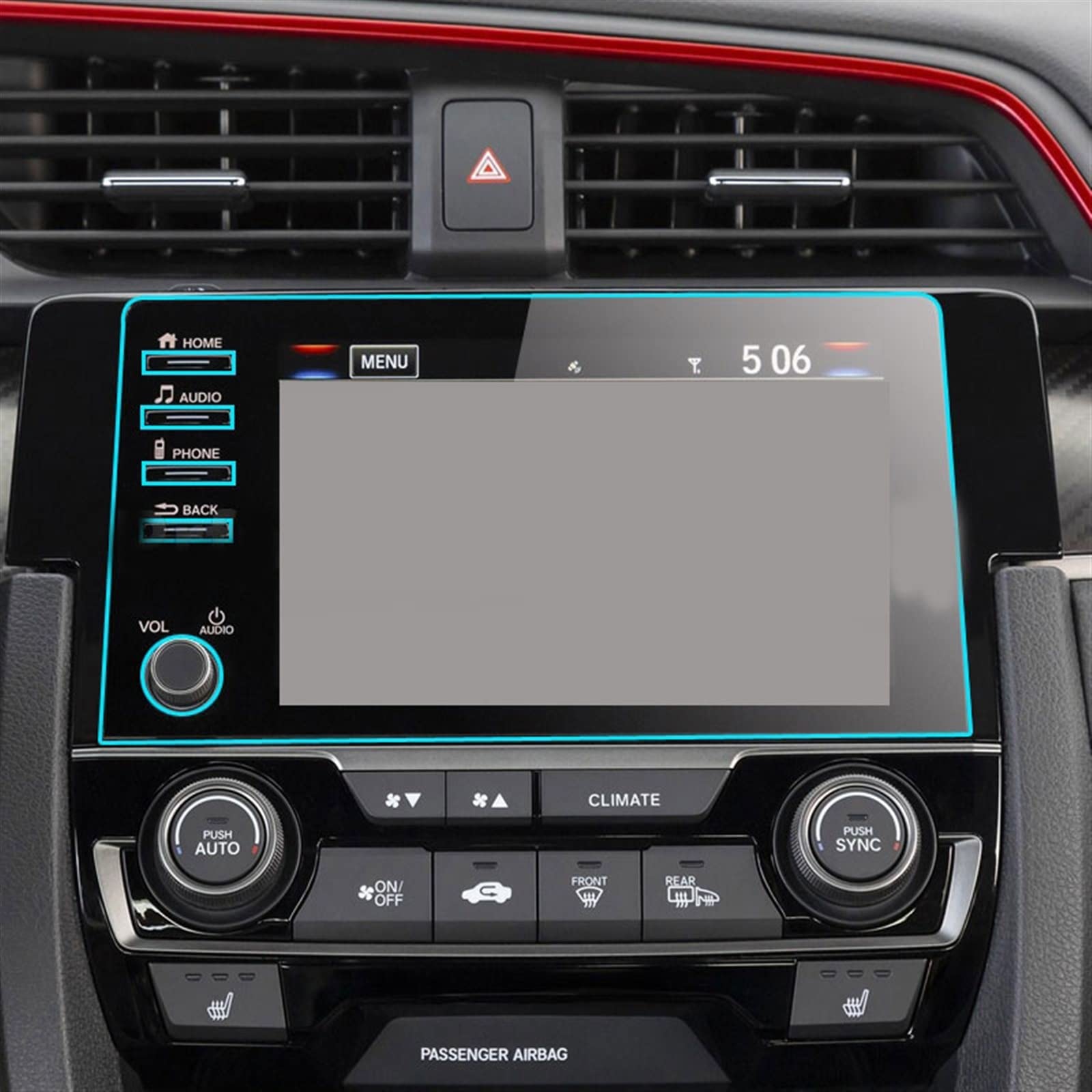 Film protection écran Honda Civic 2019-2020 : verre trempé autoradio GPS et accessoires de bord - 4