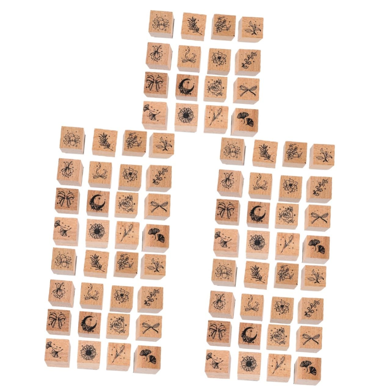 5 Sätze Holzstempel Für Blumen Und Pflanzen Kollektion Retro Stempel Set 16 Teilig Aufkleber Scrapbook Papier Datumsbasteln Namensstempel Etiketten Stempel 16 Stücke * 5