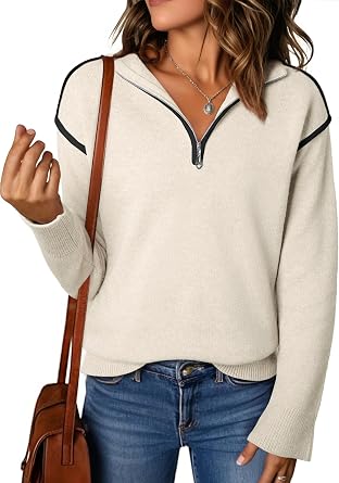 EVALESS Sweaters for Women 2026 Fashion Trendy Fall Winter Knit Pullover