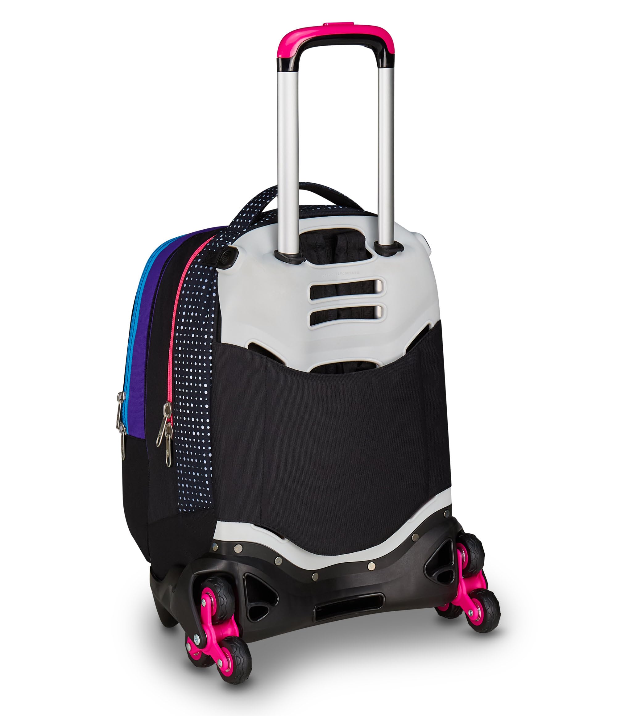Seven Trolley Scuola Jack 3 Ruote Detach Nuanced, Fucsia Azzurro, Zaino Con Carrello Sganciabile Da 37 Litri, Tasca Borraccia, Zainetto Staccabile, Multiuso e Spazioso, Per Scuola Elementare e Media,