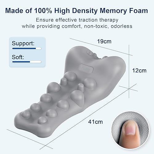 Miniatura 3 de Relajante de cuello y hombros con punto de masaje de espalda superior, dispositivo de tracción cervical estirador de cuello para alivio del dolor de