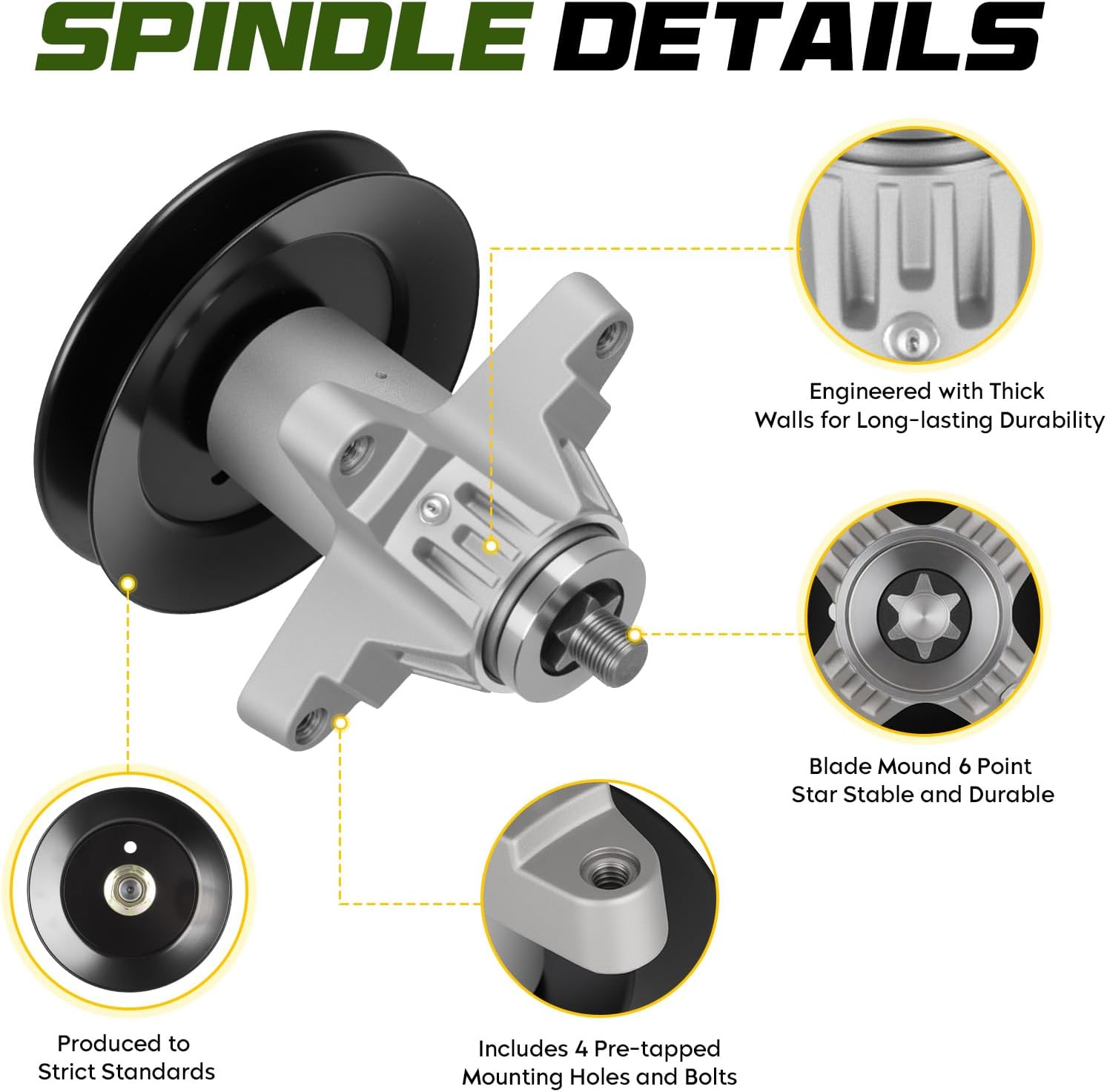 50 Inch Mower Deck Rebuild Kit Compatible with Cub Cadet/MTD/Troy-Bilt RZT50 RZT50VT, 3 Spindle 618-04126 918-04125 +3 Idler 753-08171+3 Blade 742-04053+1 Belt 754-04044+4 Deck Wheel