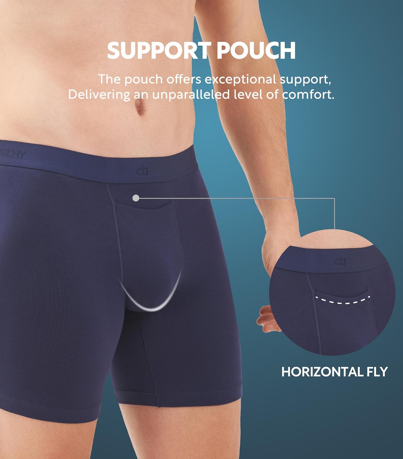 DAVID ARCHY Mens Underwear Cotton Boxer Briefs with Pouch Ultra Moisture Wicking Breathable Soft with Horizontal Fly 3 Pack - Image 4