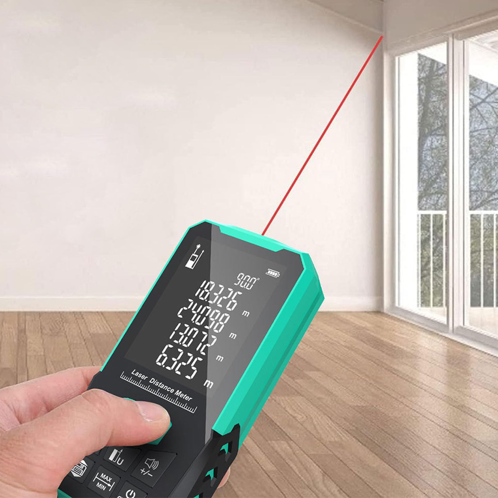 Medidor de Distancia láser Digital de Alcance de 200 m: Herramienta de medición láser Multifuncional con Pantalla retroiluminada HD de 2,4 Pulgadas y Sensor de Nivel electrónico,