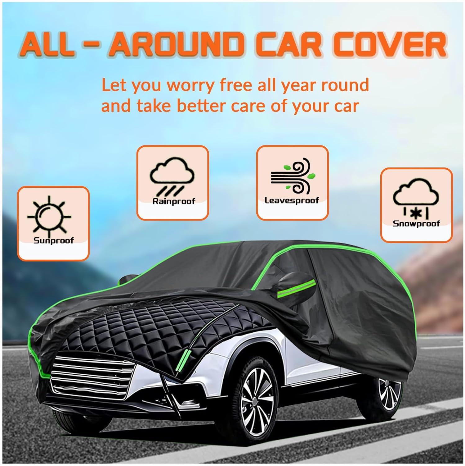 Hail Protector Car Cover Custom Fit for Subaru Ascent 2019-2026,Combination Car Cover,Usable Individually,Provides Protection Against Both Rain and Hail to Meet Diverse Protective Needs