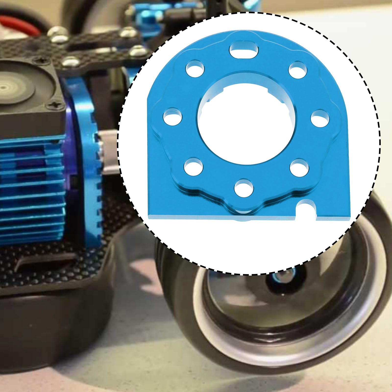 OTOTEC Blue Chassis Motor Mount Aluminium Compatible with Tam-iya TT01 TT01E - Image 4