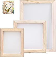 AetherAurora 3 Pieces 3 Size Wooden Paper Making Screen, Paper Making Frame, Recycled Paper Frame, DIY Paper Making Hand Painting
