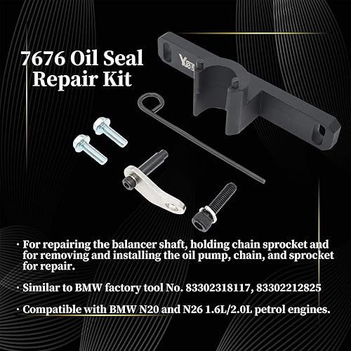 Vista 9 de Soporte para volante 2801 Herramienta de bloqueo de placa flexible y kit de reparación de sellos de aceite 7676 con eje de equilibrio y juego