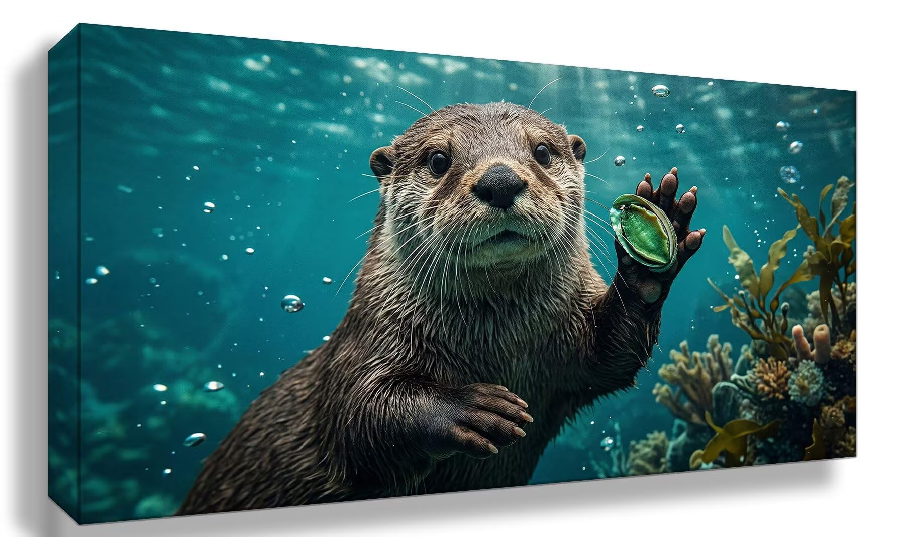 Diamond Painting Otter Diamant Painting Bilder, 5D Tier Eckige Steine Full Drill DIY Set Erwachsene Diamanten Kinder Bastelset, Kreatives für Erwachsene für Home Decor Wand Deko, 100x200cm, Cod-930