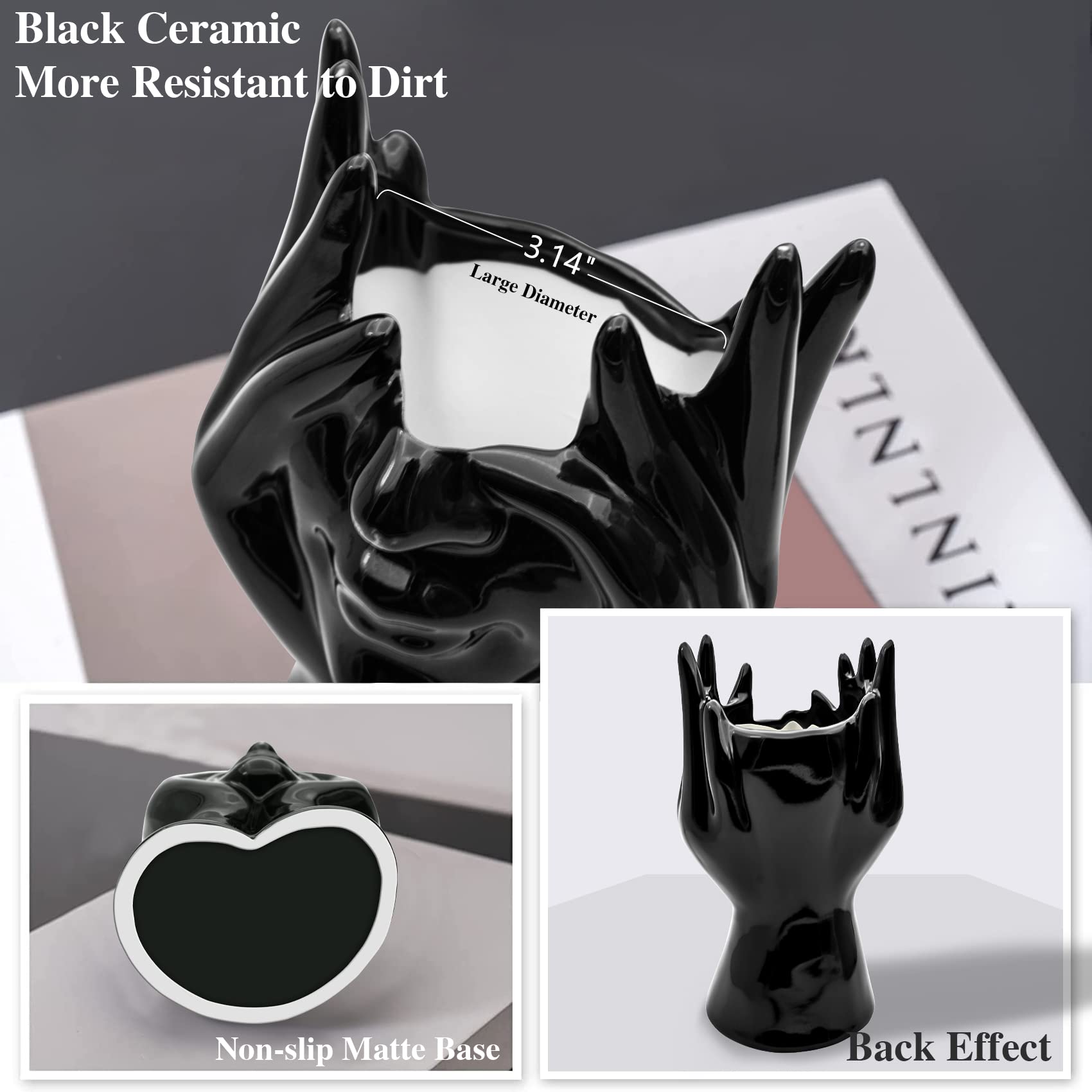 Vasi per il Viso in Ceramica Nera per la Decorazione Domestica, Vaso Artistico per il Viso a Forma Femminile, Vasi per Fiori a Forma di Corpo, Vaso