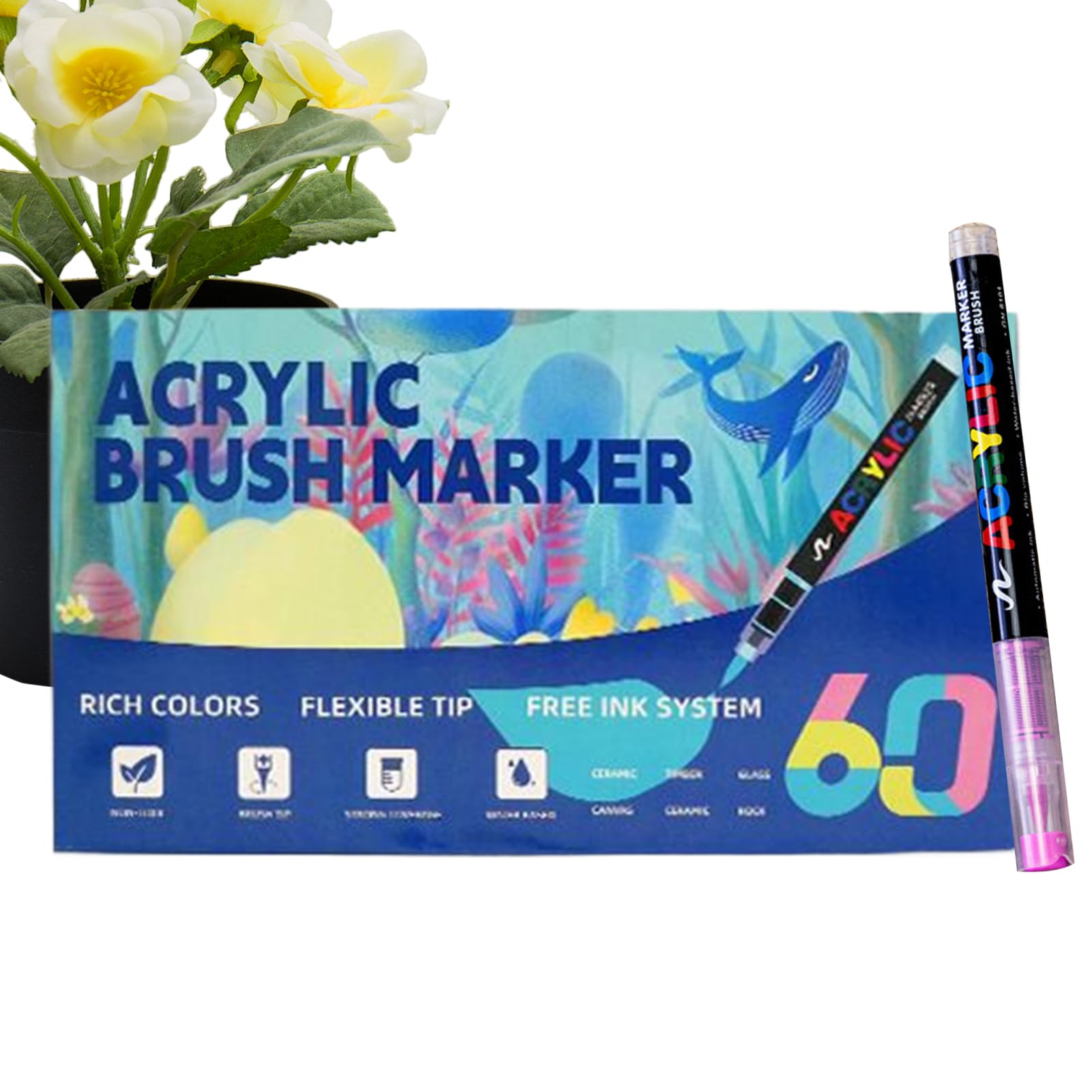 Akrylowe markery pędzlowe, ABS wielokolorowe, miękkie, warstwowe materiały artystyczne, zestaw markerów akrylowych, dla dzieci, dorosłych, na imprezę, do szkoły, biura, na urodziny