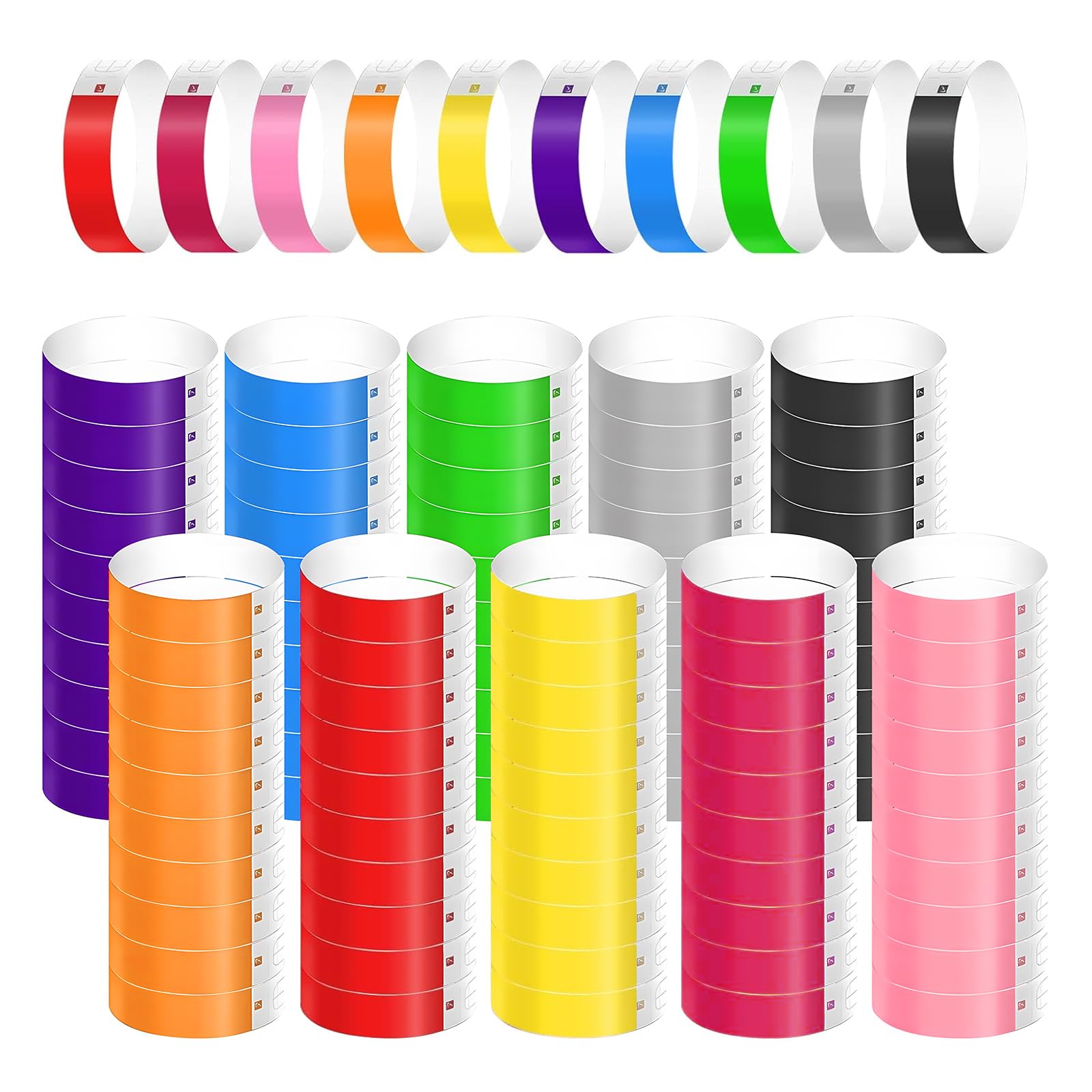1000 Pcs Wristbands for Events, Waterproof Paper Wristbands, Event Wristbands Party Bands Entrance Wrist Bands for Festivals, Concerts, Clubs, Bars, School Events and Parties, 10 Colours