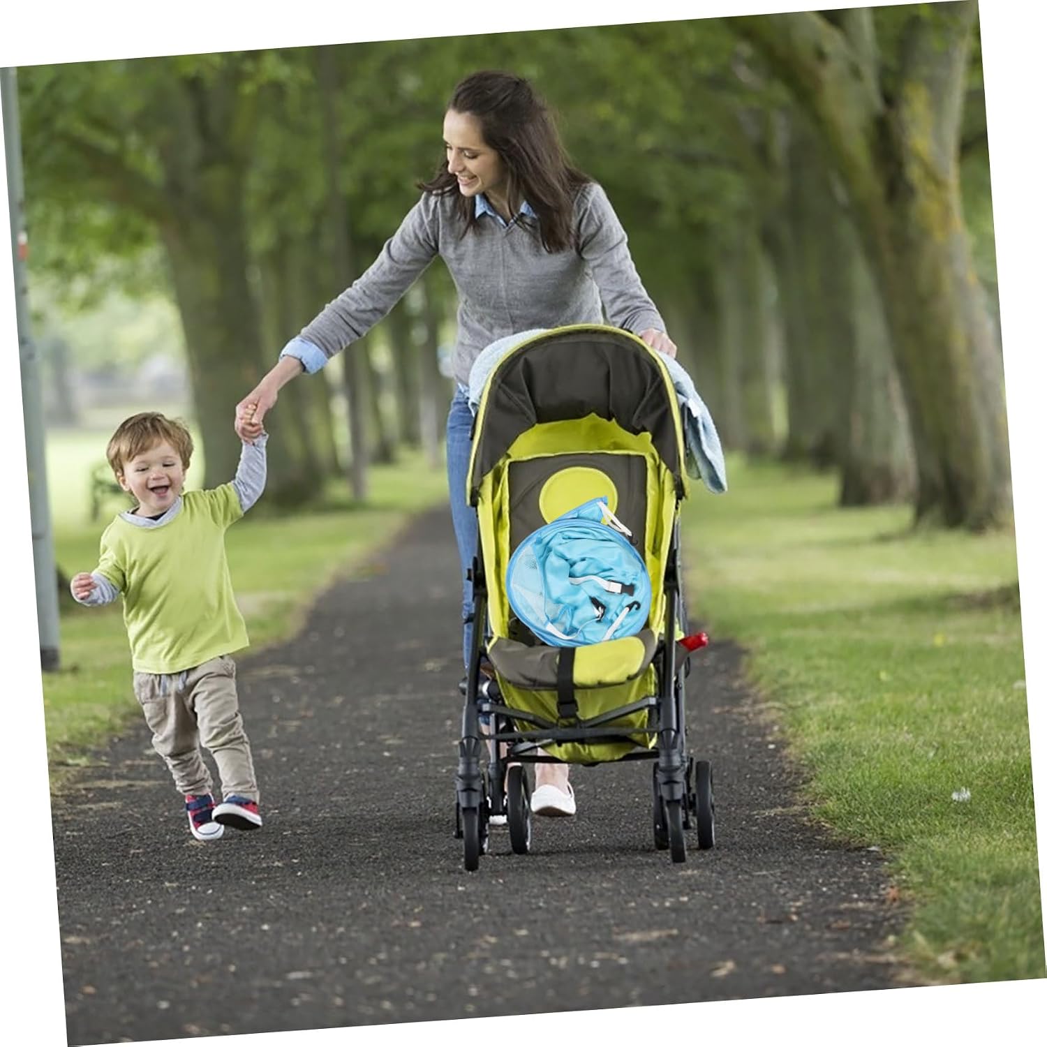 Stroller Sun Shade Canopy with UV Protection and Rain Cover Easy to Install Outdoor Pushchair Sunshade for Pram Versatile Fit for Strollers Blue