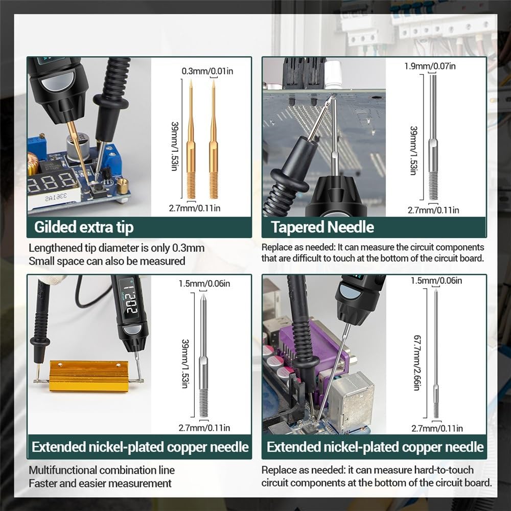 Medidor de voltaje, Pinza Amperimétrica Probador De Voltaje Detector Pantalla LCD Sensor CA Sin Contacto Pluma Verificación Cable