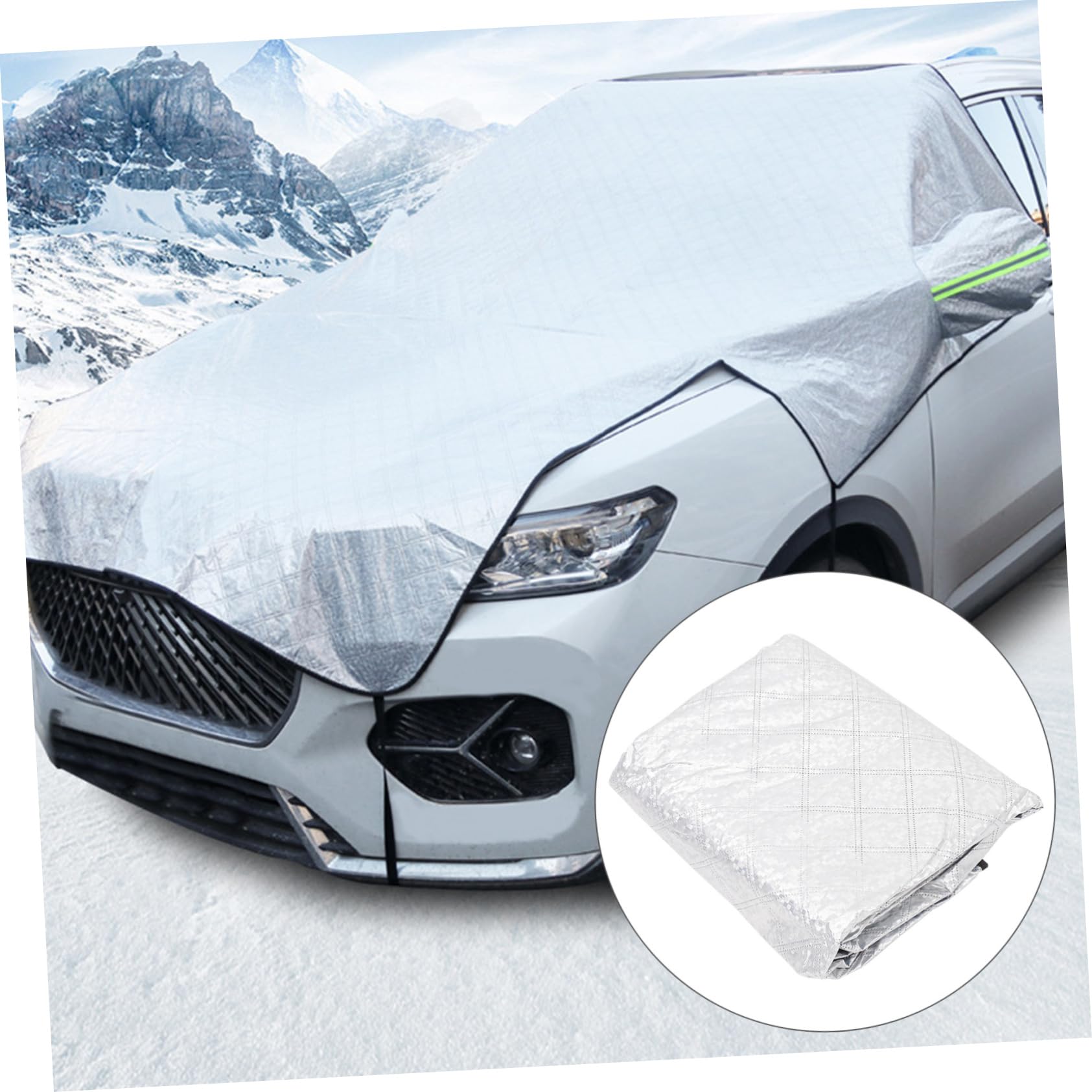 Couverture De Pare-brise Hiver Protection Anti-neige Et Gel Pour Voiture Housse Isolante Réversible Facile à Installer Compatible Avec Tous Les Véhicules