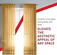 Vista 175 de Sapphire Home - Paneles de cortina (2 unidades), cortinas translúcidas de 54” x 84” (108” de ancho en total), paneles de gasa para dormitorio, sala