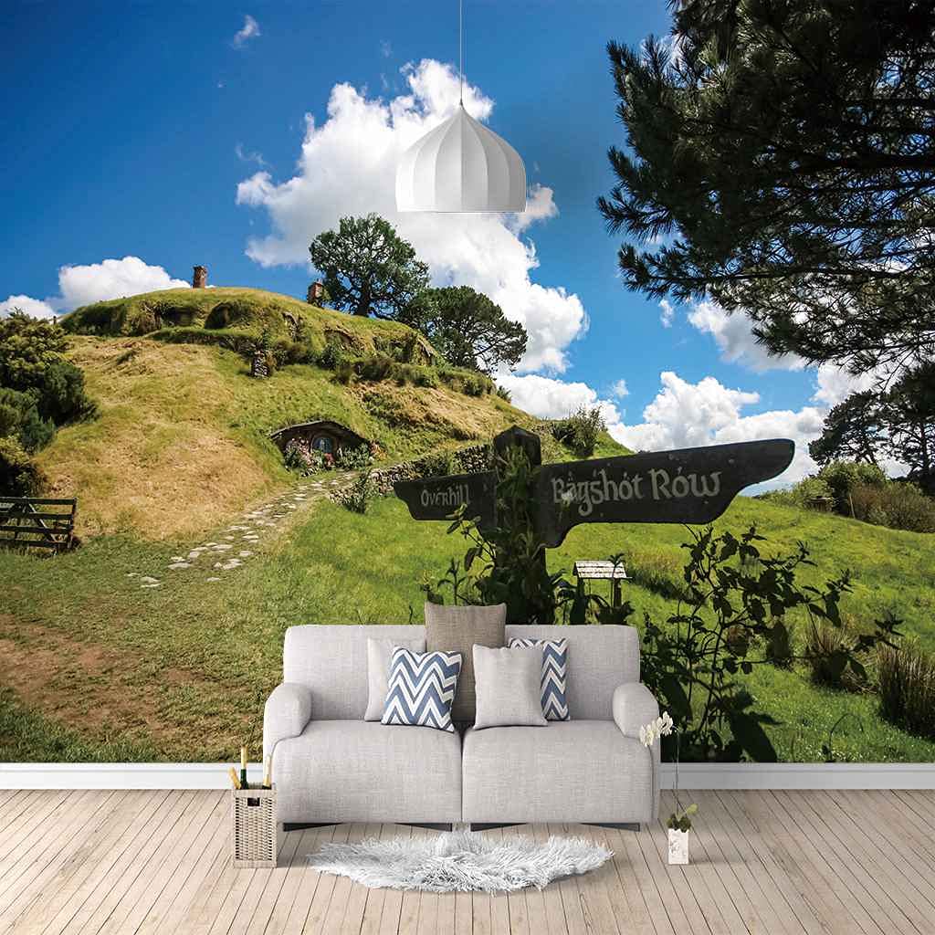 Papier Peint Salon 3D Pelouse Verte | Poster Mural 150x105 cm Décoration Restaurant