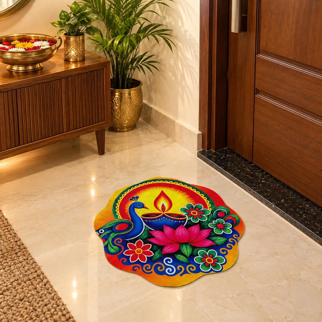 Mandala Floor Mat - Floral Lotus Design FREE SHIPPING -11