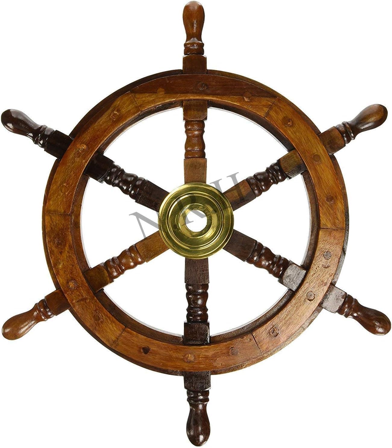 Nautisches Schiffsrad aus Holz, 61 cm, Wanddekoration, Vintage-Geschenk