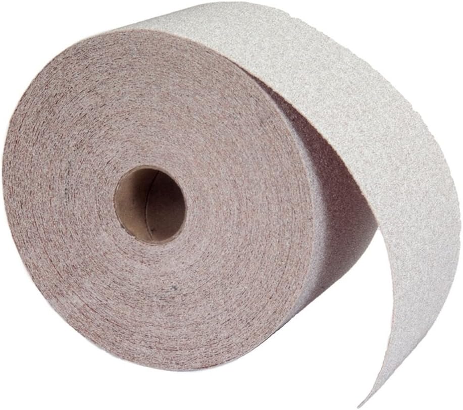A275OP PSA Adhesive Sandpaper Roll, 120 Grit Sandpaper, Woodworking and Automotive Sand Paper, 2-3/4 Inch Wide, Continuous Roll of 30 Yards