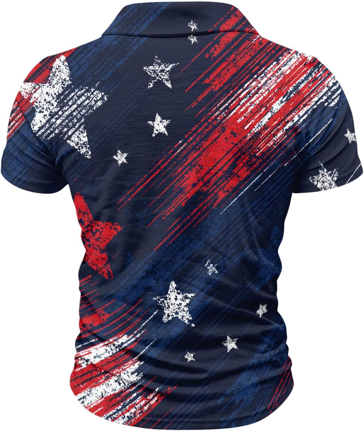 Ymosrh Men's Polo Shirt Short Sleeve American Flag Graphic Print Patriotic Golf Tennis Shirts, S-3XL