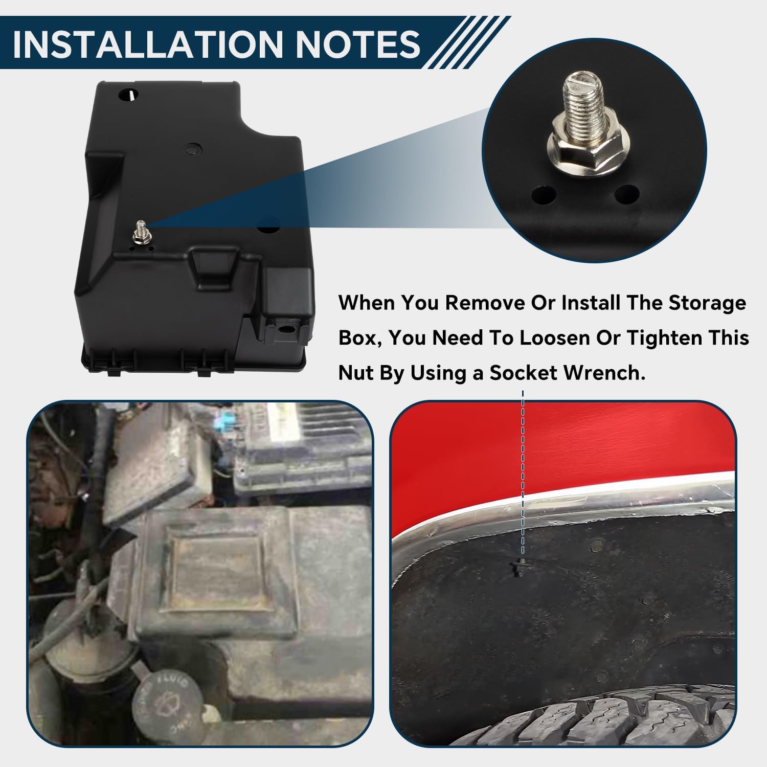 Underhood Storage Box Compatible with 1996-1999 Chevy GMC 15740047 15737693