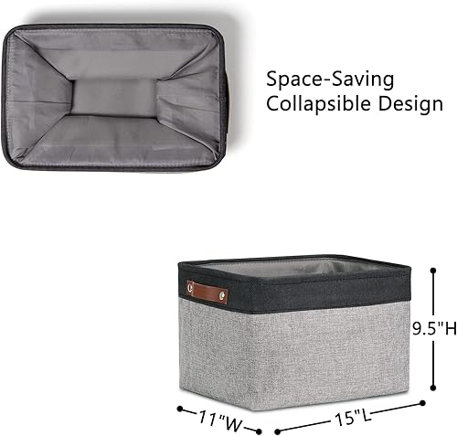 Miniatura 4 de DULLEMELO Contenedores de almacenamiento de cubo de 11 x 11 pulgadas para organizador de cubos, cestas de almacenamiento plegables para organizar el