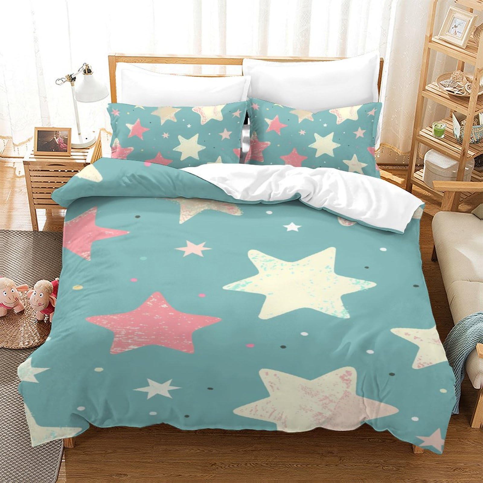 Ensemble de literie 140x200 housse de couette 3D et taie d'oreiller