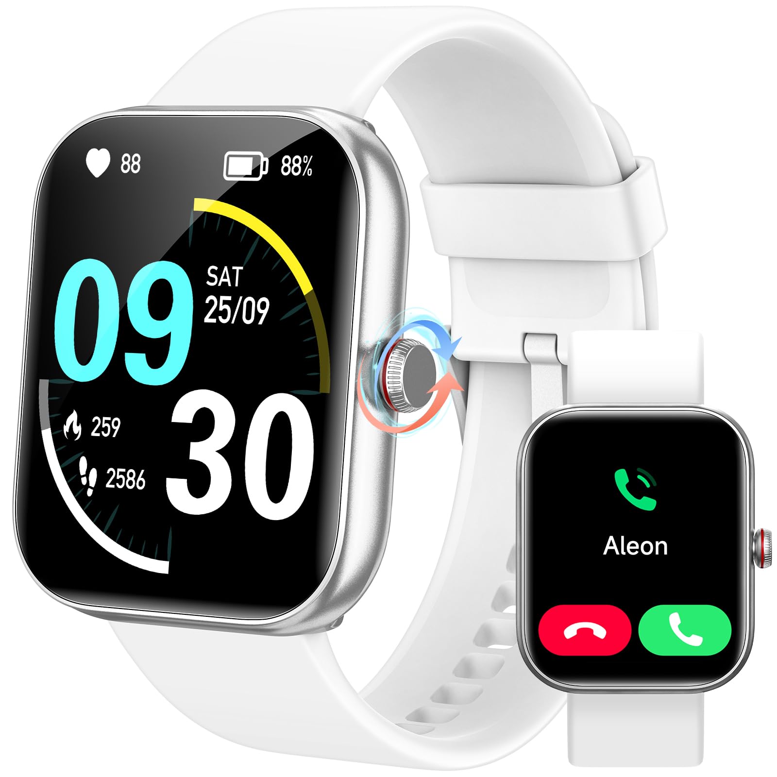 Orologio Smartwatch Donna- 1.91" Smartwatch con Chiamata Bluetooth Alexa, 24H Sonno Cardiofrequenzimetro Spo2, 120 Modalità Sport, Impermeabile IP68 Sportivo Digitale Contapassi Donna per Android iOS