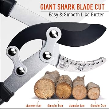 Jardineer Ratchet Anvil Loppers, Heavy Duty Tree Branch Cutters with 2 Cutting Capacity, Labor-Saving Garden Loppers with Additional SK5 Spare Blade for Yard, Orchard & Thick Shrub Trimming