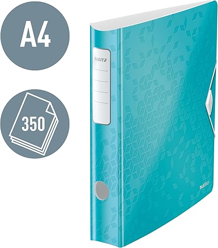 Miniatura 10 de LEITZ 11060036 – Archivo de palanca Polyfoam 180º Curvo con Cierre de Goma Active Wow DIN A4 2.953 in Azul Metálico